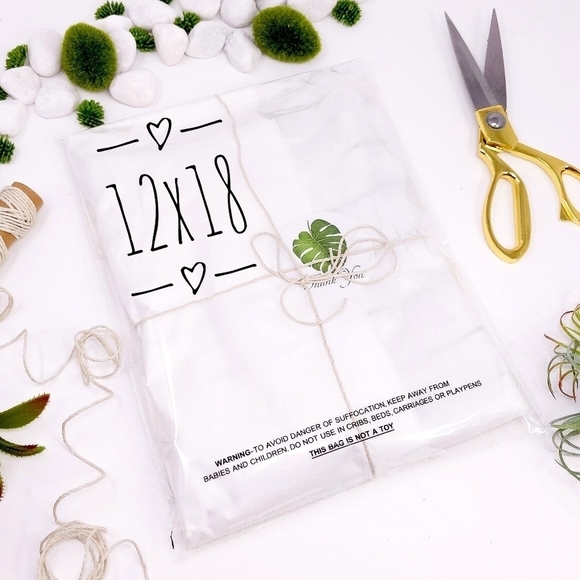 25- 12X18 SUFFICATION WARNING CLEAR POLYMAILER BAGS - Picture 1 of 4